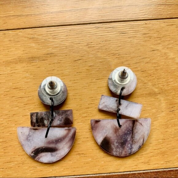 Handmade Artisan Polymer Clay Marble Earrings - Picture 3 of 6